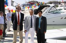 Mr Andy Treadwell, CEO Informa Yacht Group, Mr Gulu Lalvani, Chairman Royal Phuket Marina,  and Mr. Preecha Ruangjan, Governor o