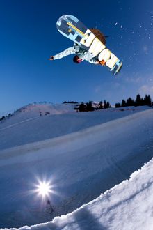 Animal team rider Dom Harington in the half pipe