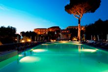 pool at sunset