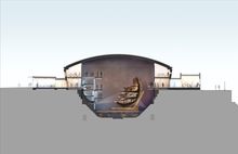 Cutaway image showing hull of the Mary Rose with mirror-image