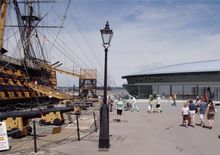The entrance to the Mary Rose Museum alongside HMS Victory in Portsmouth Historic Dockyard credit Wilkinson Eyre