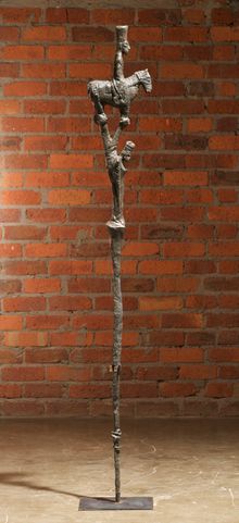 Three impressive bronze sculptures by painter, sculptor and printmaker Deborah Bell, standing proud as guardians of place and he
