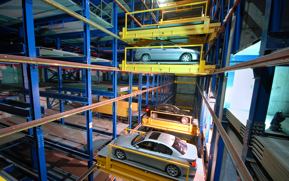 Inside the Automated Parking System at Emirates Financial Towers in Dubai. 