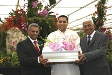 High Commissioner, Sanjika and Mr. W. with bouquet