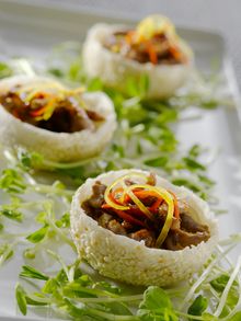 Sample Dish - Beef Julienne with Chili in Sesaome Crust