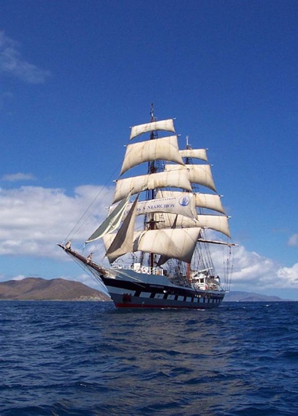 Tall ship at sea