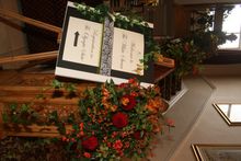 staircase wedding welcome