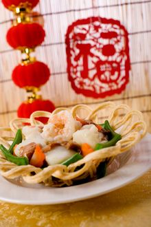 SkyCity Marriott - Man Ho Chinese Restaurant - Chinese New Year Dishes - Sauteed Prawns and Scallops with Fungus