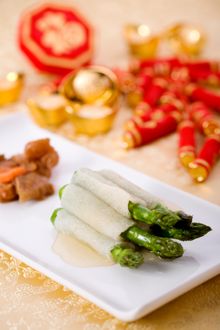SkyCity Marriott - Man Ho Chinese Restaurant - Chinese New Year Dishes - Braised Bamboo Pith, Fungus an Asparagus