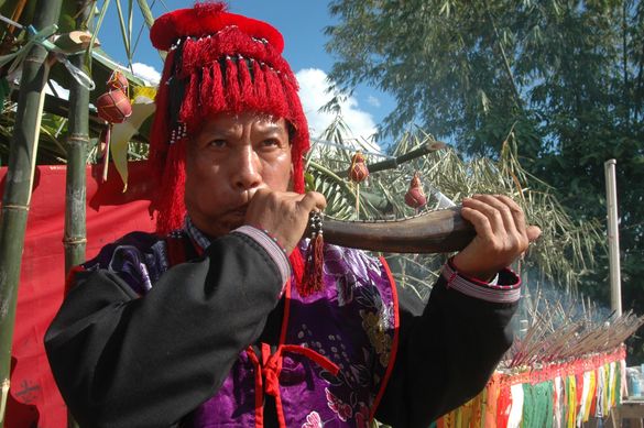 Mien Shaman, New Year Festival, Calling Spirits & Ancestors, Phayao, Thailand 