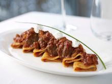 The Lighthouse restaurant and rooftop bar - Gragnano’s Paccheri In Naples Style With Tomato Braised Beef Ragout