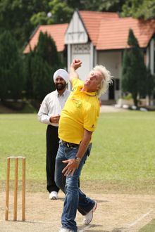 Jeff Thomson in action for charity