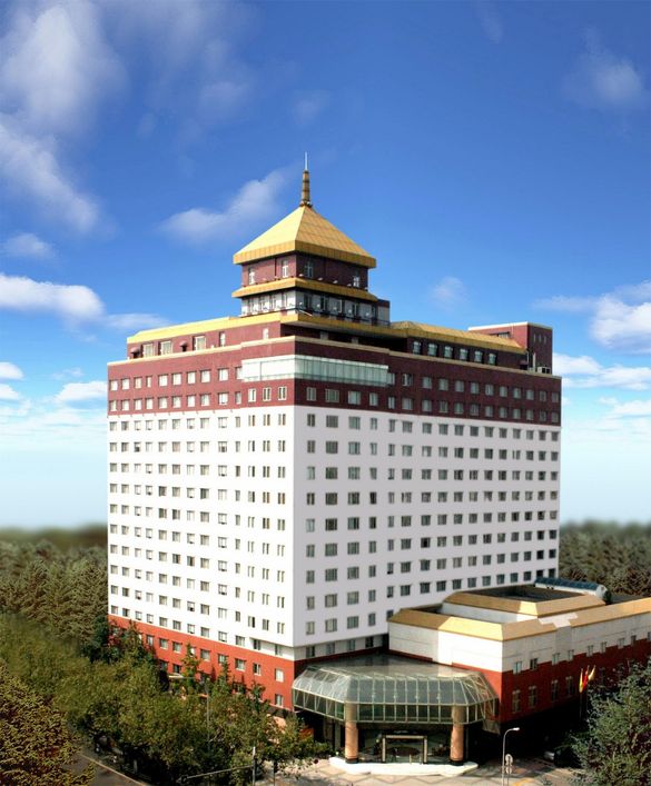 Tibet Hotel Chengdu, styled after the Potala Palace in Lhasa