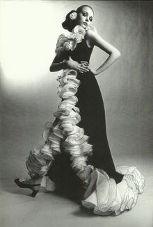 La Goulou Dark Green Silk With Ruffles, Owned By Lady Coke
