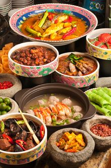 A mouth-watering spread of Straits Chinese 	  