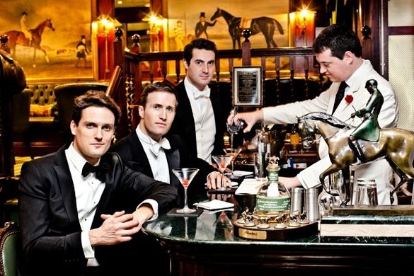 The British band BLAKE enjoying Roaring 20’s cocktails at The Milestone Hotel