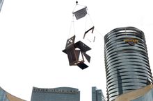 Franz and Fiona vanish into thin air, leaving only the shattered box hanging high above The Lagoon.