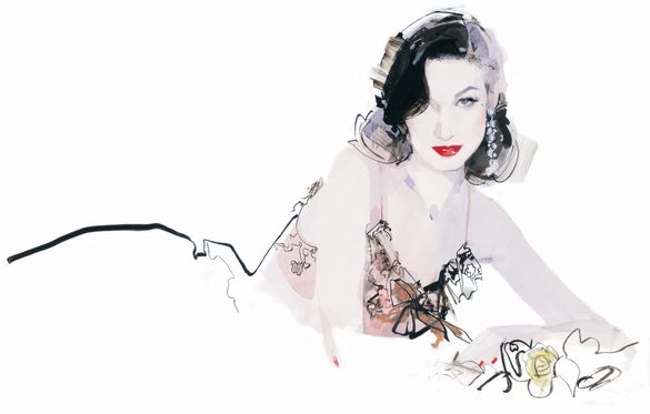 Illustration of Dita von Teese by David Downton