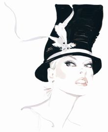 Illustration of Linda Evangelista by David Downton