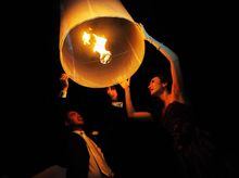 Entertainment includes flying fire lanterns