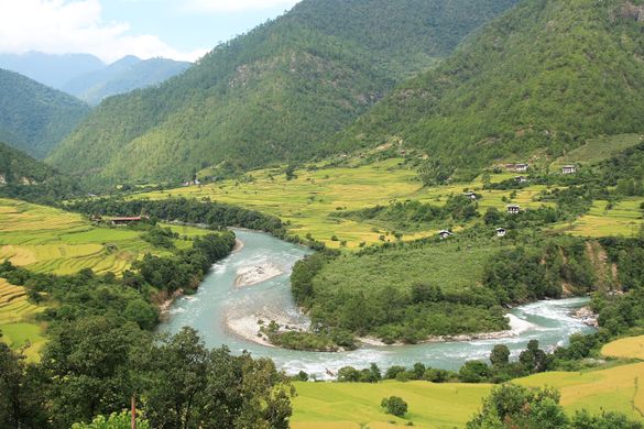 Punakha valley in Bhutan