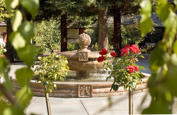 Fountain at Harvest Inn in St. Helena