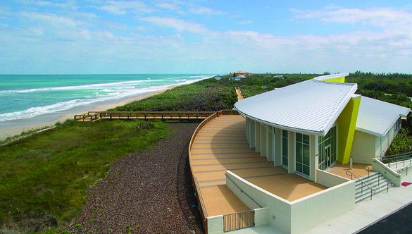 Magnificent Barrier Island Sanctuary Visitors Center--educational exhibits including the story of Stella (a sea turtle).