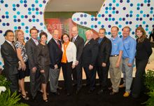 Many cities' mayors showed support for travel by attending this year's Pow Wow. Pictured left to right: Paul Tang, chairman of