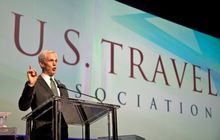 U.S. Commerce Secretary John Bryson delivers remarks to International Pow Wow delegates at Monday's luncheon. 