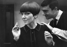 Mary Quant with Vidal Sassoon, photograph by Ronald Dumont, c. 1967