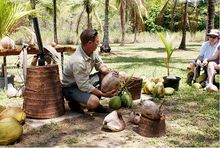 Carl Johanson and a coconut Copyright_Coconut Odyssey Thala Beach Lodge
