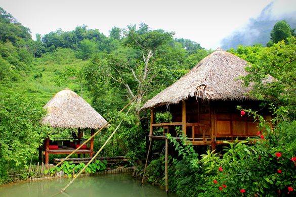 Eco Lodges im Pu Luong Naturschutzgebiet, Vietnam