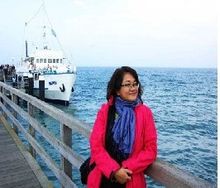 Frau Loo auf der Seebrücke in Kühlungsborn. Von hier aus startete die Entdeckungstour durch das größte deutsche Ostseebad.