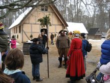 The Lord of Misrule entertains holiday visitors at Jamestown Settlement