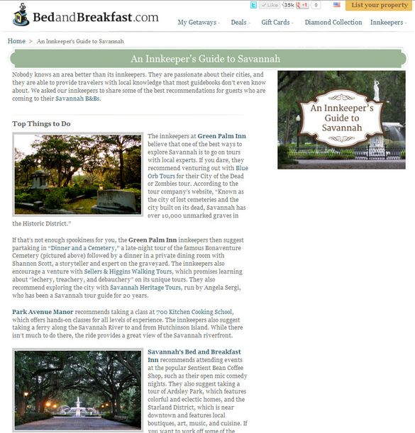 BedandBreakfast.com Innkeeper Guide to Savannah