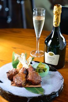 Lamb Chops with Rosemary Miso paired with Comtes de Champagne Blanc de Blancs 2004