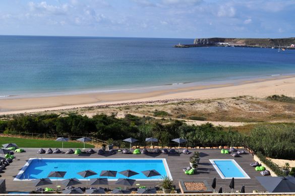 View of Martinhal Beach from Hotel Martinhal, Sagres, Portugal