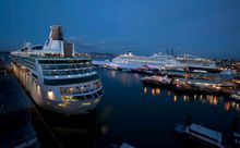 Cruise Ships Lit Up On The Evening Of The RWC 2011 