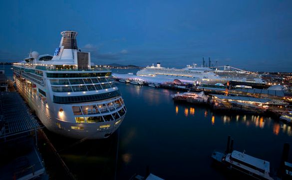 Cruise Ships Lit Up On The Evening Of The RWC 2011 
