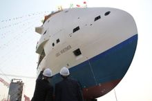 The Greg Mortimer at the Sea Launch Ceremony in Shanghai 