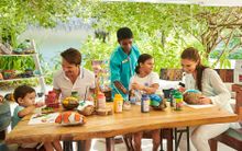 Coconut painting at Fairmont Maldives Sirru Fen Fushi