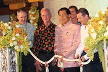 The opening moment: (l to r) Outrigger CEO David Carey, Dr. Richard Kelley, Phuket Governor Maitri Inthusut, and Outrigger Manag