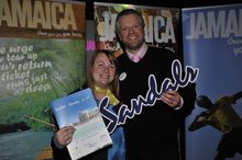 Melissa Lammas (Thomas Cook Birmingham) and Neil Read (Business Development Manager for Sandals Resorts)