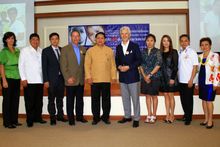 Representatives of Operation Smile Thailand and Dusit Smiles are joined by some of the doctors who volunteer their services to t