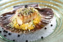 NOBU InterContinental Hong Kong - Pan-seared Scallop, Sweet Potato, Seaweed Butter