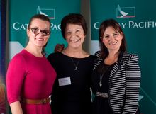Bridget Spraggon, Marketing Manager for Auckland Airport with Venetia Sherson, winner of the Auckland Airport Award for the Best