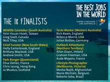 18 Finalists for Best Jobs in the World