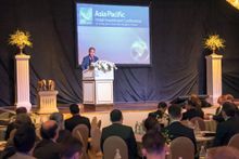 Mr Chanin Donavanik, Managing Director and CEO of Dusit International, delivers the Opening Keynote speech at the Asia Pacific H