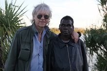 Bob Geldof and Geoffrey Gurrumul at the Kimberley Moon Experience 250513_credit The West Australian Newspaper