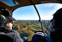 Sir Bob Geldof flying over the Bungle Bungle Range in the Kimberley credit Russell Ord